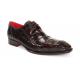 Fennix Italy "Logan" Chocolate Genuine Alligator Lace-Up Dress Shoes.